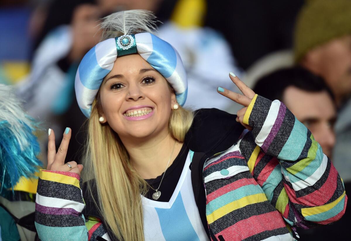 A supporter of Argentina waits for the start of the Copa America semifinal football match against Paraguay in Concepcion, Chile on June 30, 2015. AFP PHOTO / YURI CORTEZYURI CORTEZ/AFP/Getty Images ** OUTS - ELSENT, FPG - OUTS * NM, PH, VA if sourced by CT, LA or MoD **