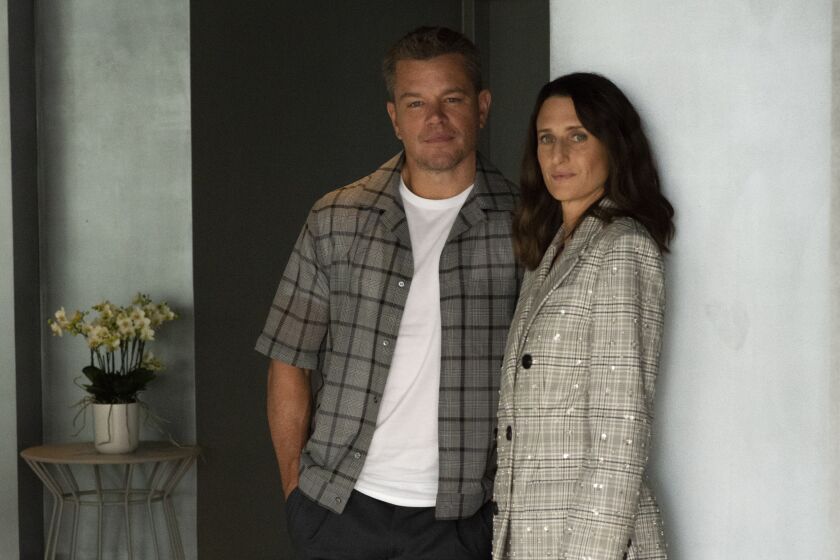 Matt Damon and Camille Cottin from the film "Stillwater" photographed at the JW Marriott in Cannes France.