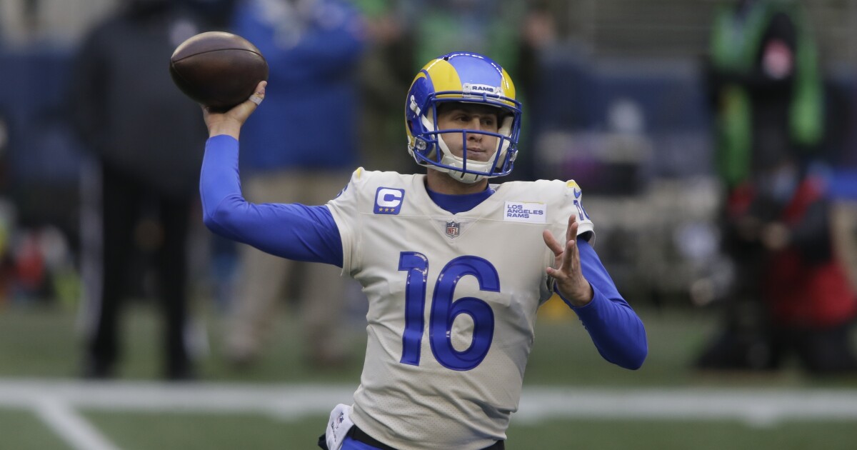 Plaschke: Rams quarterback Jared Goff overcomes pain, doubt