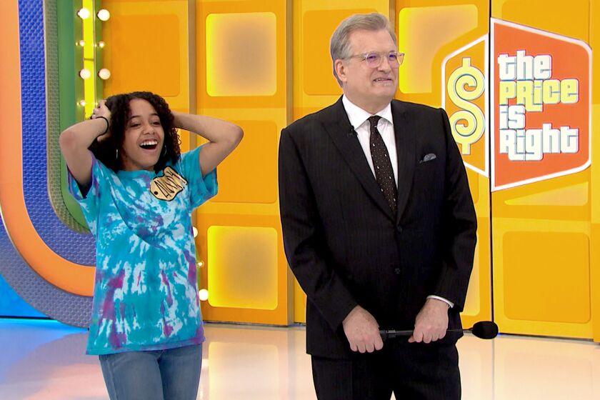 Burbank High School sophomore Aviah Priestley (left) will appear in an upcoming episode of the "The Price is Right" game show on April 23. She attended the taping prior to the coronavirus pandemic. (Courtesy of Fremantle)