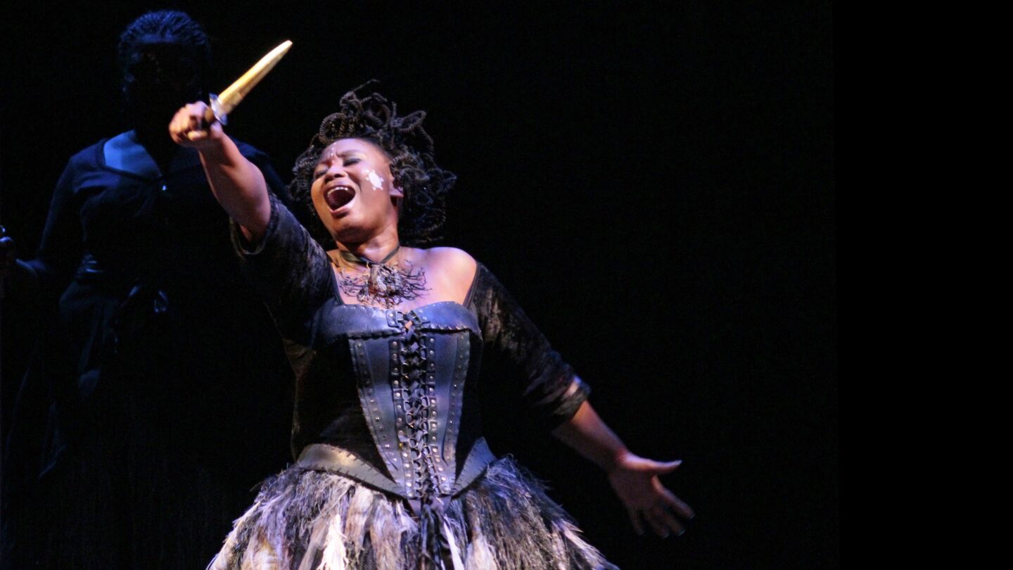 Pauline Malefane as Queen of the Night in Isango Ensemble's "The Magic Flute" during the opera's run at the Broad Stage in Santa Monica in October.
