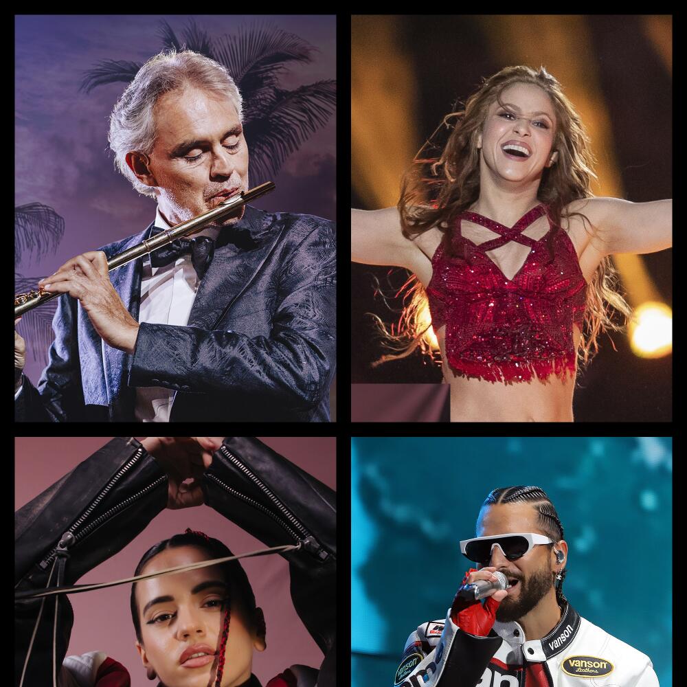 Andrea Bocelli, Shakira, Rosalia, Maluma