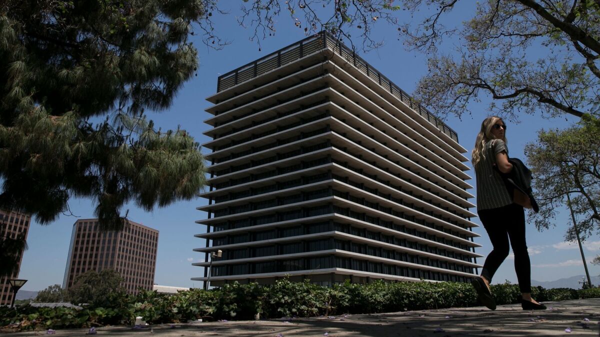 The Los Angeles Department of Water and Power building. Customers who may have been overcharged will receive information this week about the landmark legal settlement.
