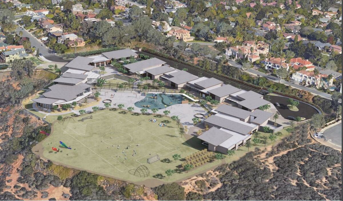 The updated design for the new Del Mar Heights School.