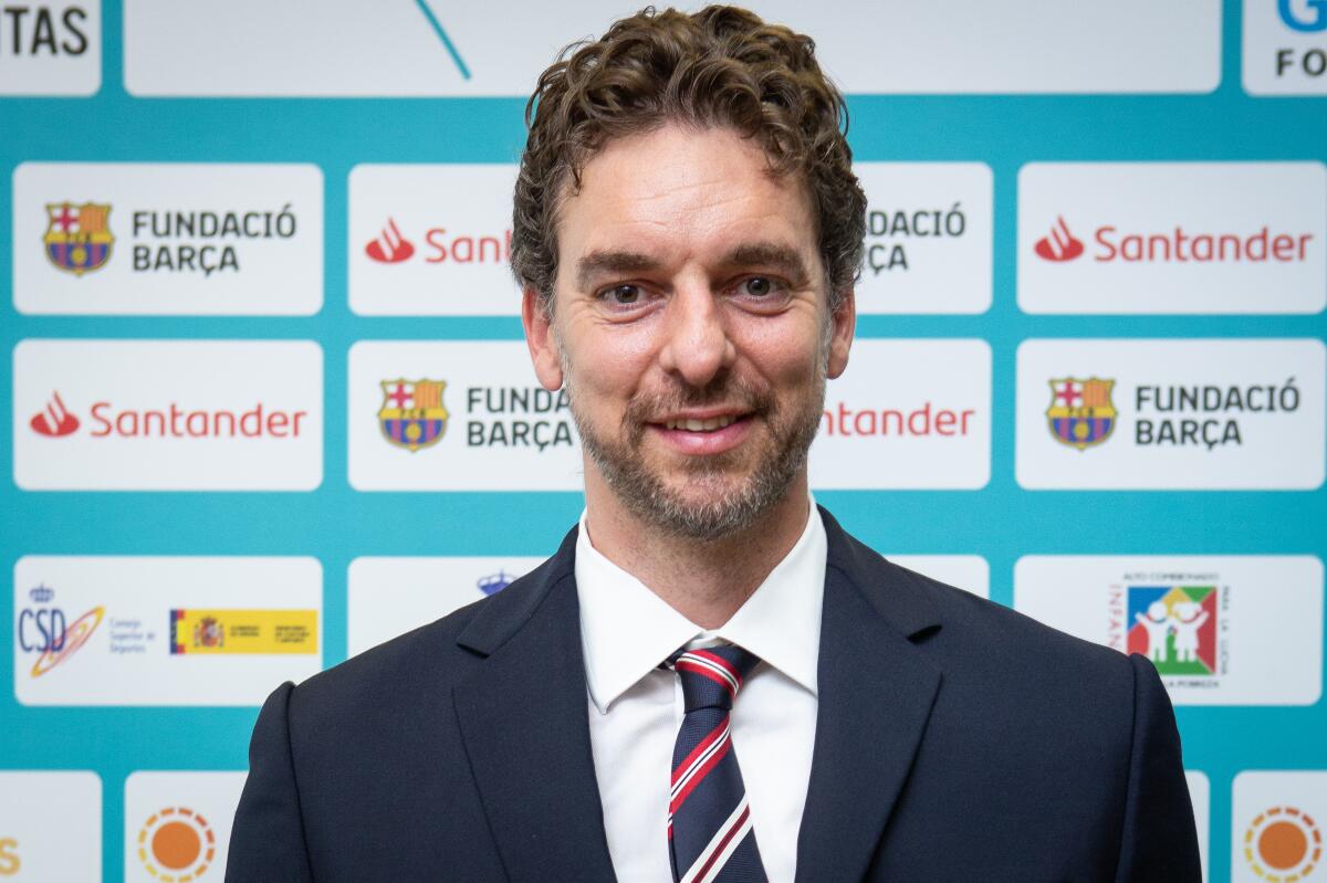 Pau Gasol appears at an event in Madrid for his charitable foundation on Sept. 3, 2019.