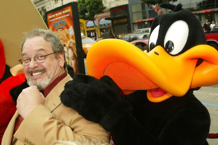 Voice actor Joe Alaskey, who succeeded Mel Blanc as Daffy Duck and Bugs Bunny, arrives at the premiere of "Looney Tunes: Back in Action" in Hollywood in 2003.