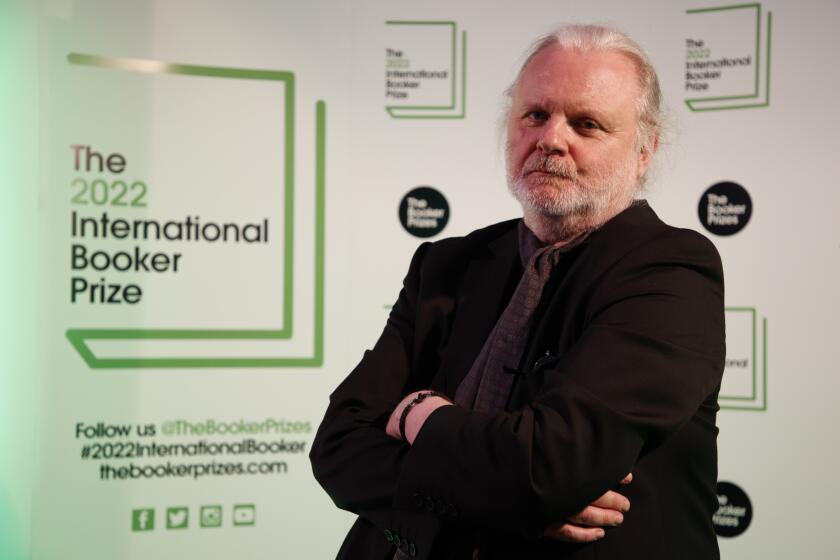 FILE - Jon Fosse, author of shortlisted novel 'A New Name: Septology VI-VII', poses ahead of the 2022 International Booker Prize ceremony in London, Thursday, May 26, 2022. Jon Fosse has won the Nobel Prize for Literature, it was announced on Thursday, Oct. 5, 2023. AP Photo/David Cliff, File)