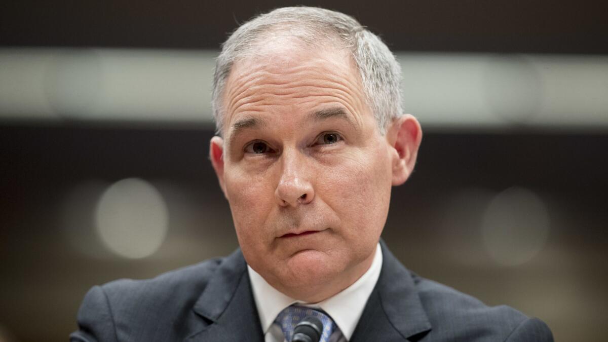 Environmental Protection Agency Administrator Scott Pruitt on Capitol Hill on May 16, 2018.