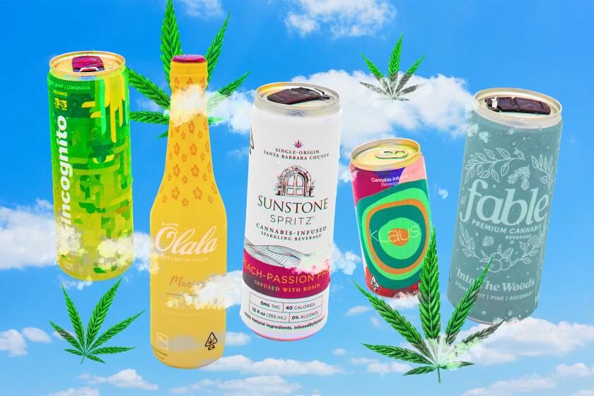 Photos of the top five cannabis beverages from the list.