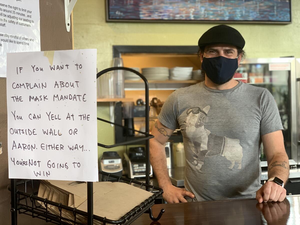 Aaron Baer, owner of the New Moon Café in Oshkosh, Wis., said the local economy had been doing well before the pandemic.