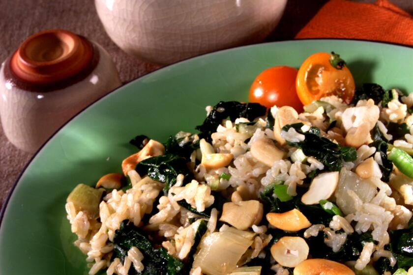 Light and healthful. Recipe: Steamed brown rice with chard