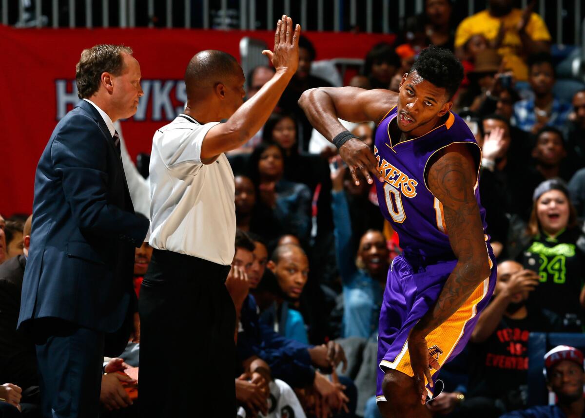 Nick Young had 17 points and five rebounds in his first game of the season, a Lakers victory over the Atlanta Hawks, 114-109.