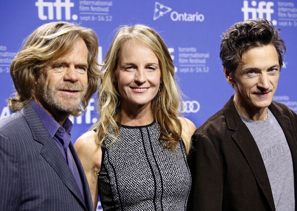 William Macy, left, Helen Hunt and John Hawkes star in "The Sessions."