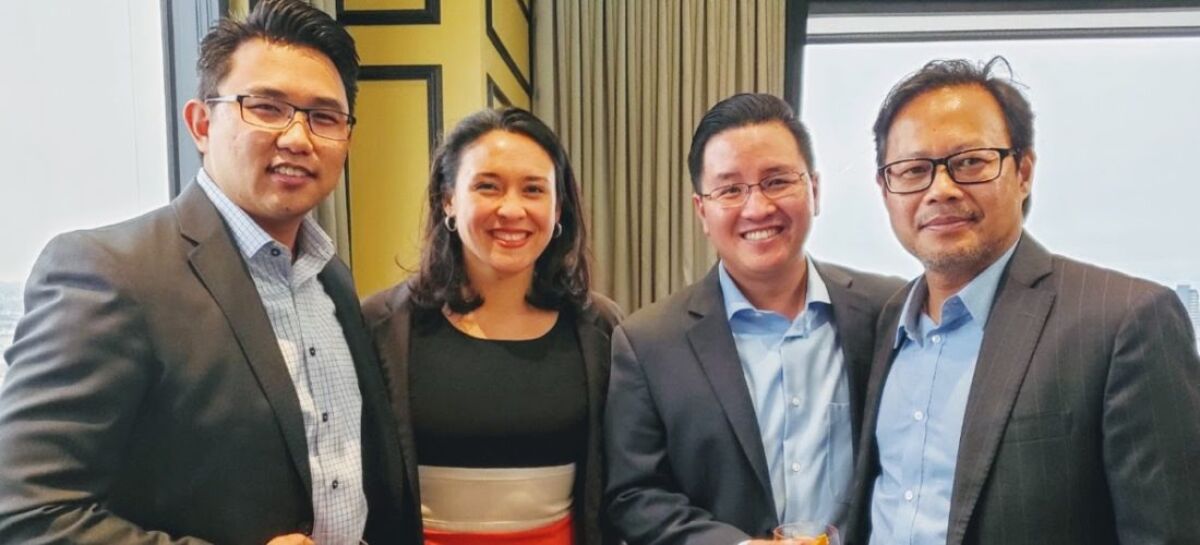 Elvin Lai, Asian Business Association San Diego (ABASD) board member; Lauren Grattan, Mission Driven Finance co-founder; Kent Lee, ABASD board member; and Louie Nguyen, chief investment officer of Mission Driven Finance.