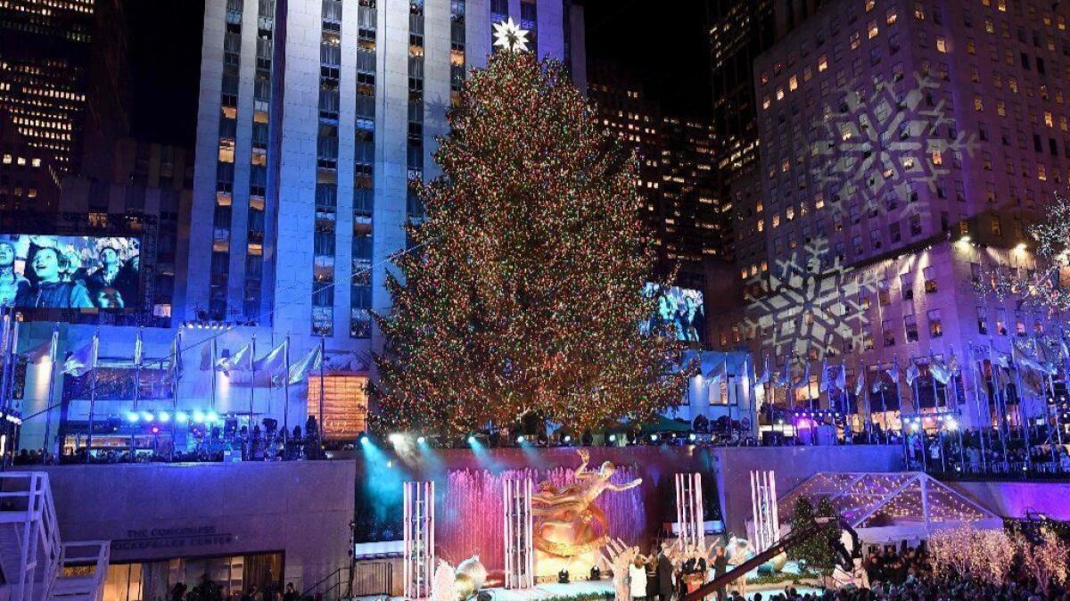 The 2017 Christmas tree lighting ceremony at New York's Rockefeller Center.