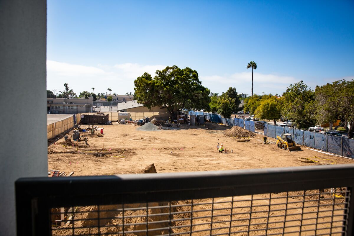 Next to the classroom building is the future site of a plaza that will feature a stage, café-style eating and Chinese garden.