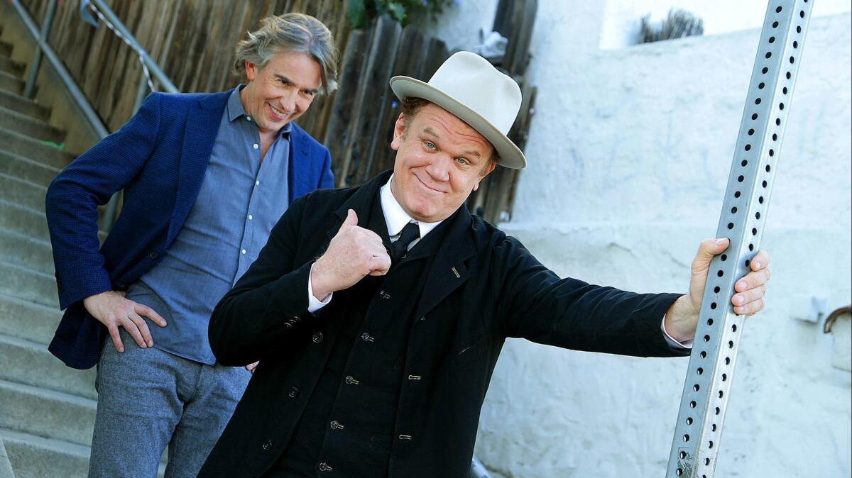 Actors Steve Coogan and John C Reilly, who play Stan Laurel and Oliver Hardy, respectively in the biopic of the comedy duo "Stan & Ollie".