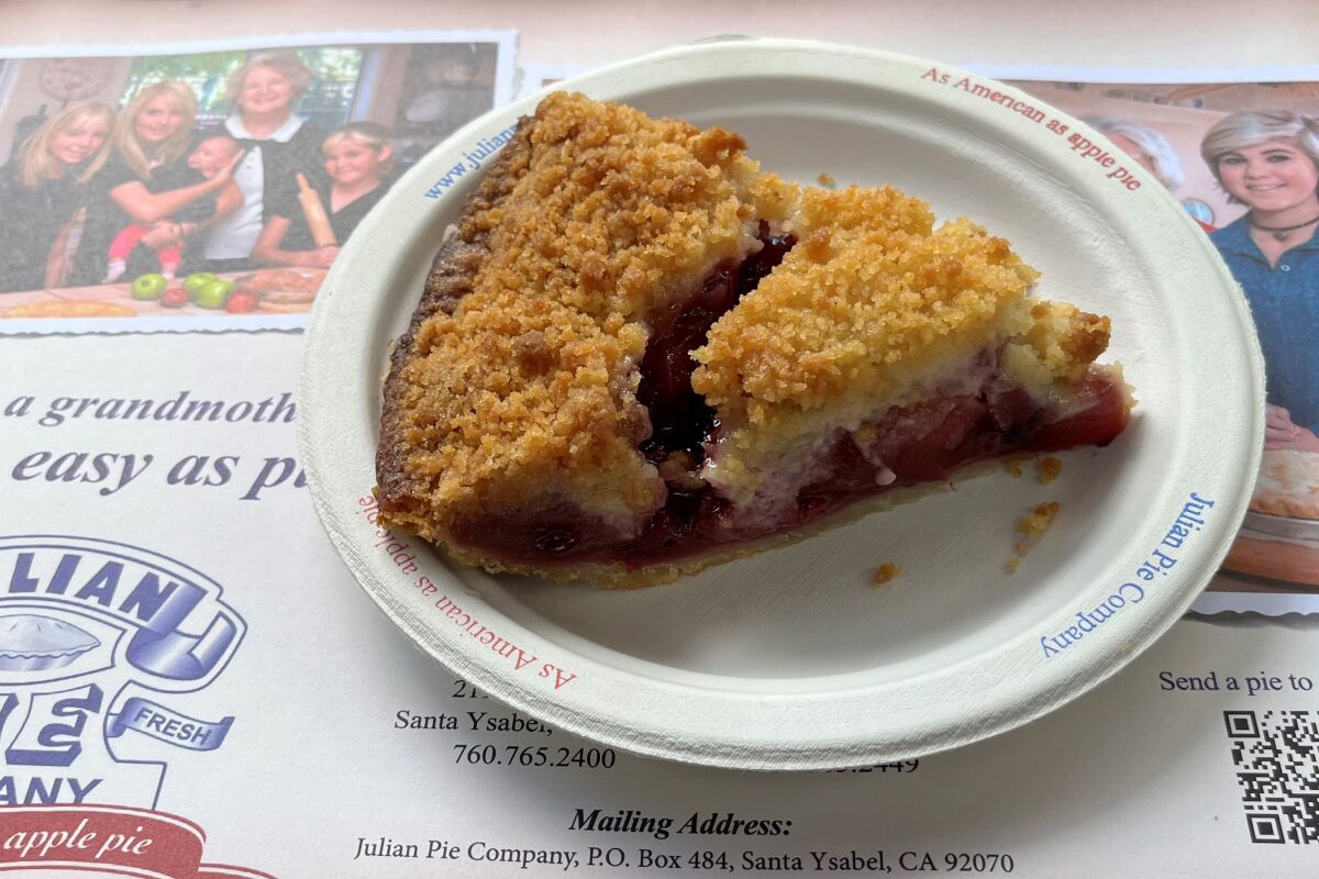 Julian Pie Company's apple mountain berry crumble top pie has a crust that melts in your mouth.