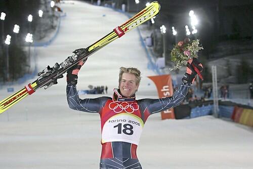 Ted Ligety of the United States wins the gold medal in the Men's Combined Alpine Skiing competition.