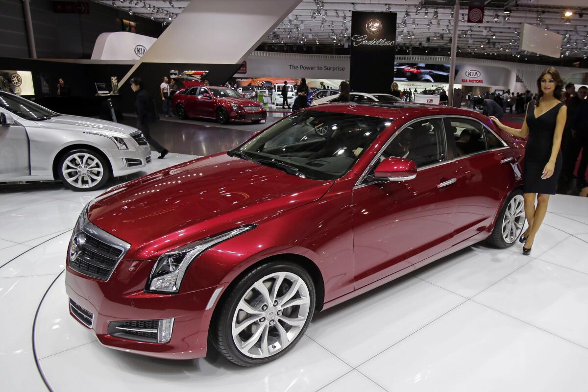 A Cadillac ATS Premium at the 2012 Paris Auto Show. General Motors said it is recalling about 67,000 Cadillac ATS compact sports sedans to fix a problem with the power sunroof controls.