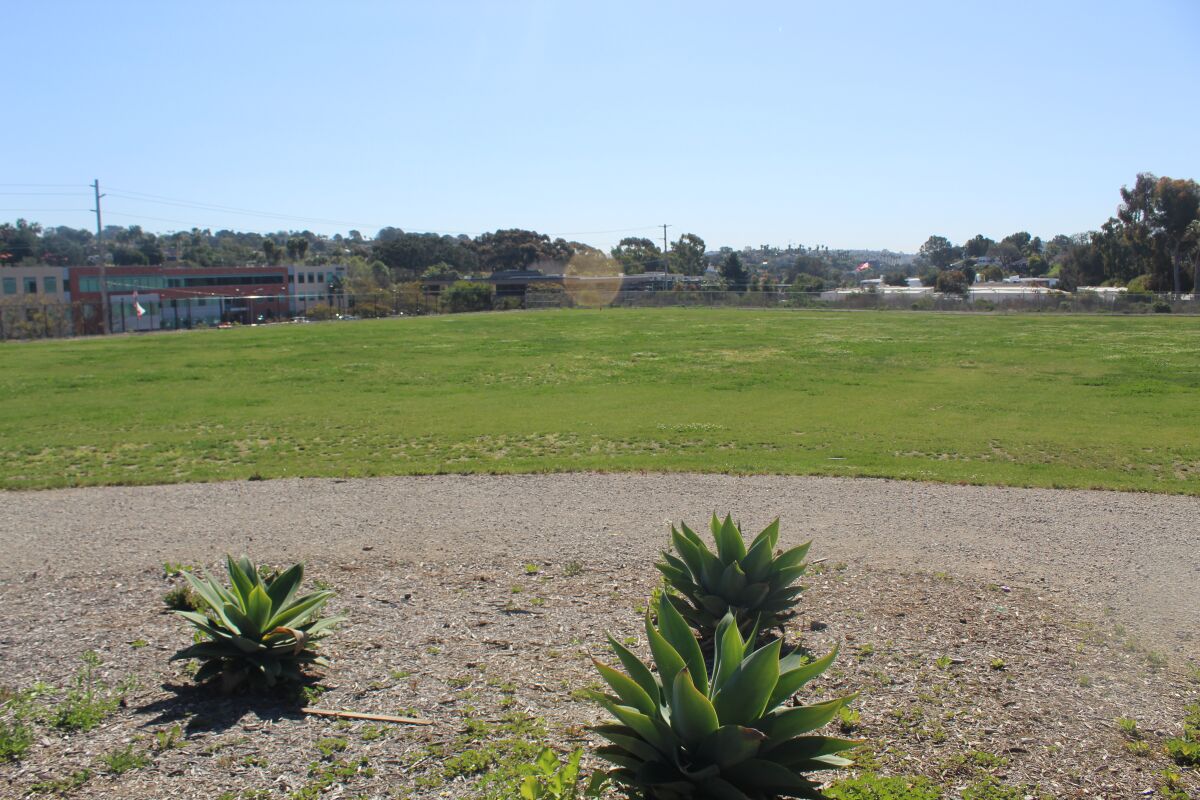 The current field space at Earl Warren campus that the district is considering for a new district office.