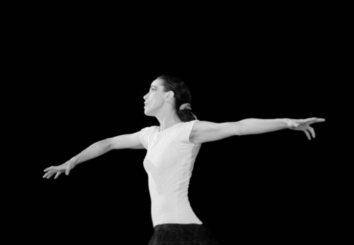 Martha Graham performing the solo dance piece "Immediate Tragedy" in 1937.