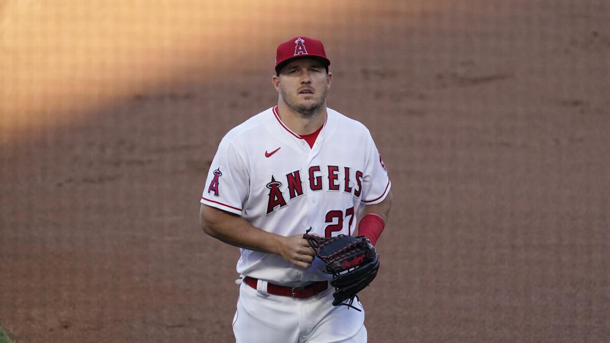 Mike Trout continues to rehab a calf strain that has kept him out the last three weeks.