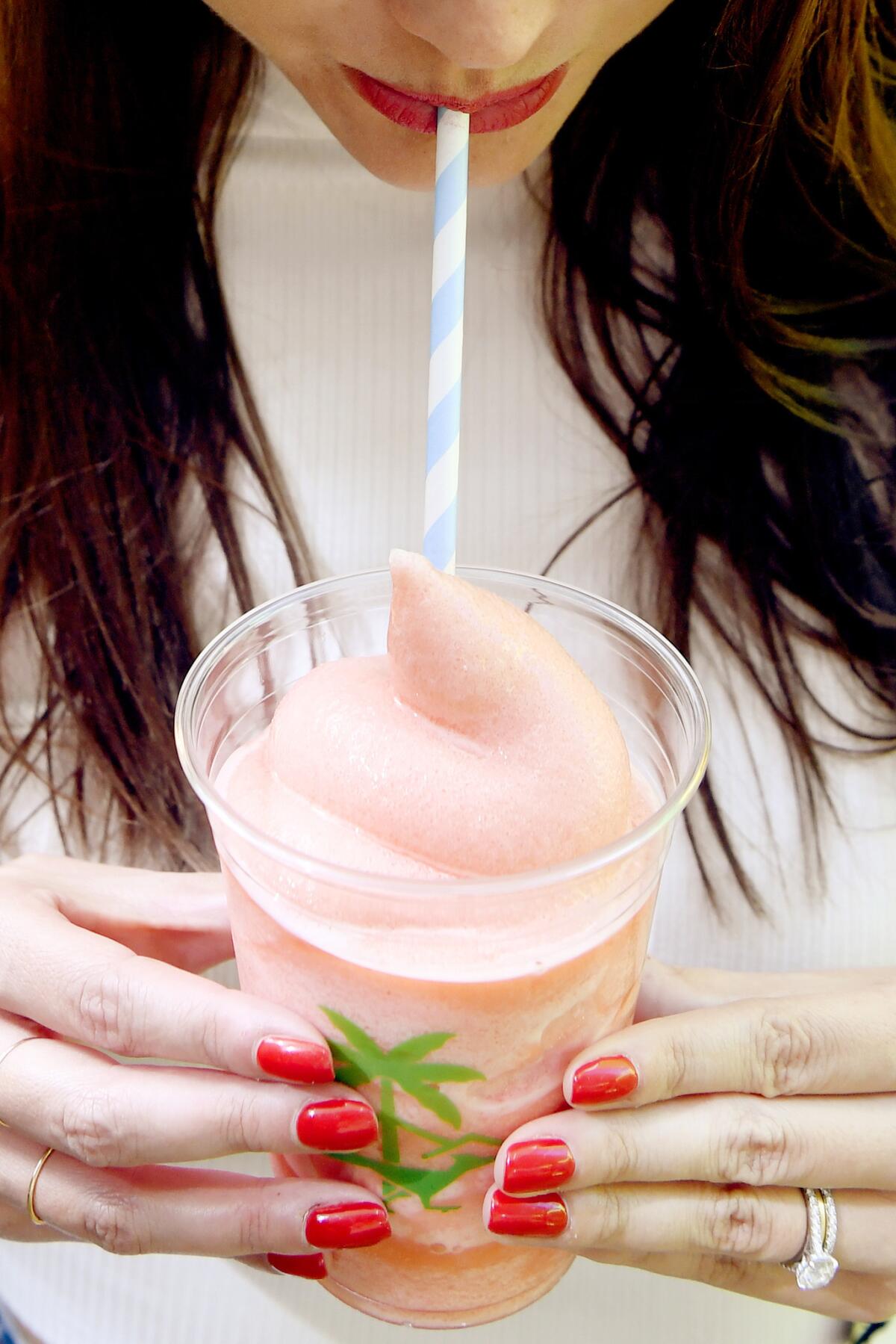 The strawberry lemonade slushie from Fuku at Coachella.