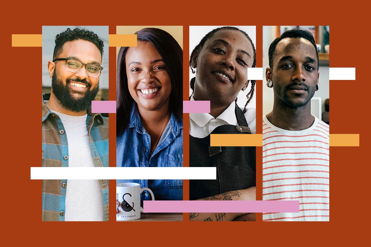 Brewing across L.A.: Yonnie Hagos, Amanda-Jane Thomas, LaNisa Williams and Yoshawn Smith.