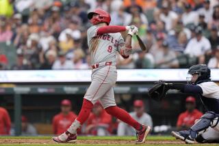 Los Angeles Angels' Zach Neto connects for a two-run home run during the fifth inning of a baseball game against the Detroit Tigers, Thursday, Aug. 29, 2024, in Detroit. (AP Photo/Carlos Osorio)