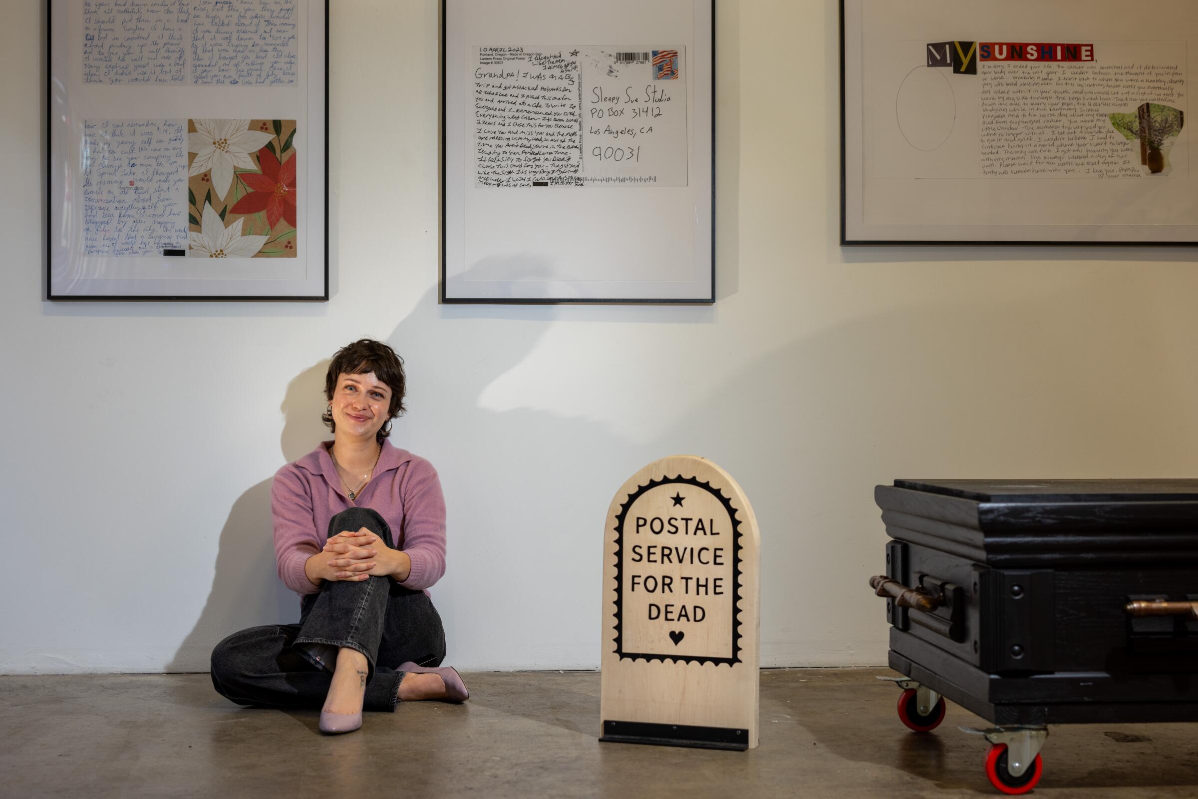 Artist Janelle Ketcher runs a service called Postal Service for the Dead. 