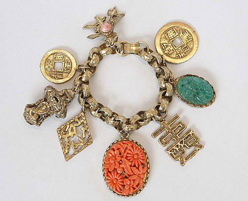 1960s vintage Asian charm bracelet.