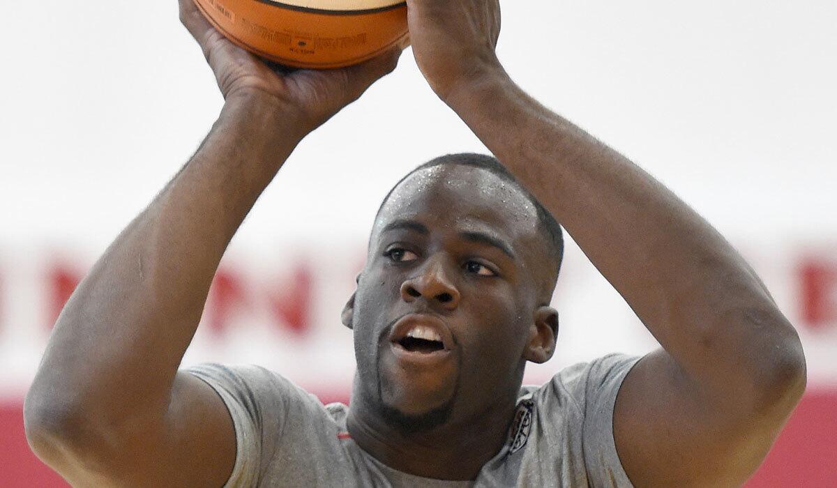 Draymond Green practices with the U.S. men's basketball team Thursday in Las Vegas.