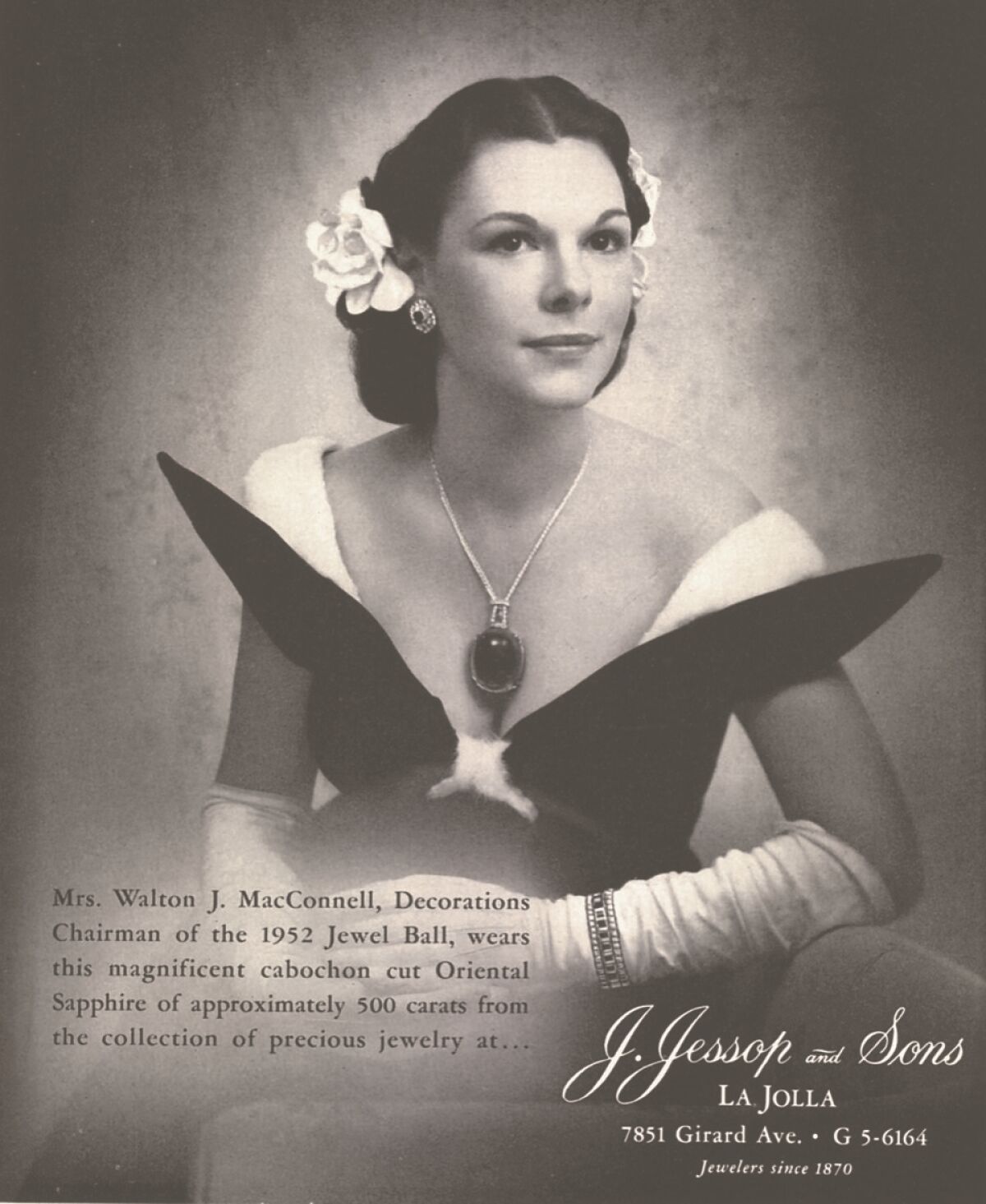 Las Patronas founding member Josephine MacConnell is pictured in an advertisement in a Jewel Ball booklet.
