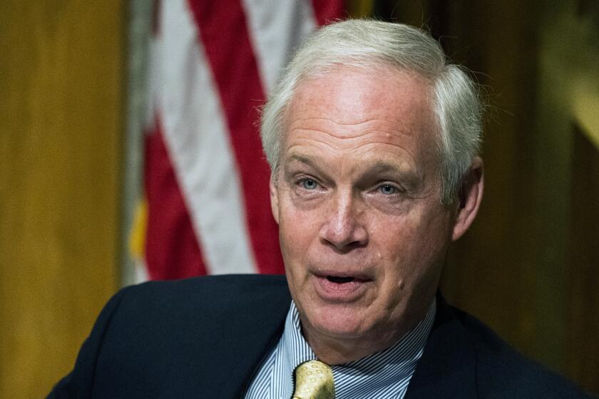 Senate Homeland Security and Governmental Affairs Committee Chairman Sen. Ron Johnson, R-Wis., speaks during the committee's business meeting where it will consider new subpoenas in the "Crossfire Hurricane"/Burisma investigation on Capitol Hill, Wednesday, Sept. 16, 2020, in Washington. (AP Photo/Manuel Balce Ceneta)