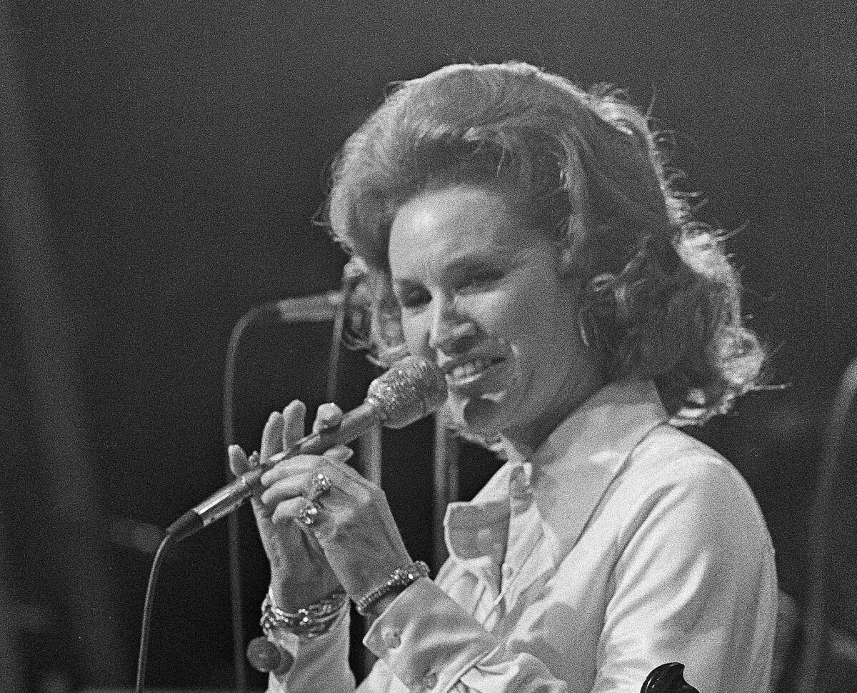 Jan Howard performing with the Grand Ole Opry in 1974.