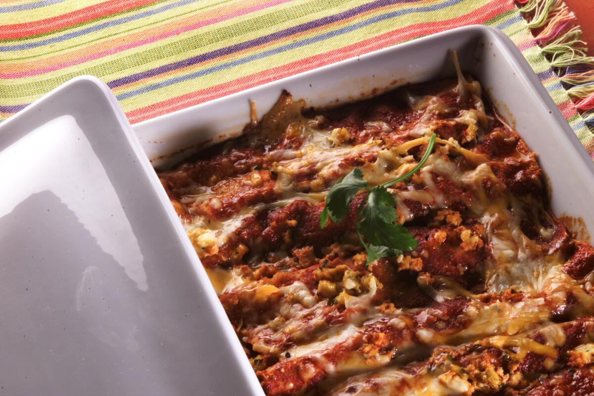 So rich and flavorful you might never guess they're vegetarian. Recipe: Tofu enchiladas