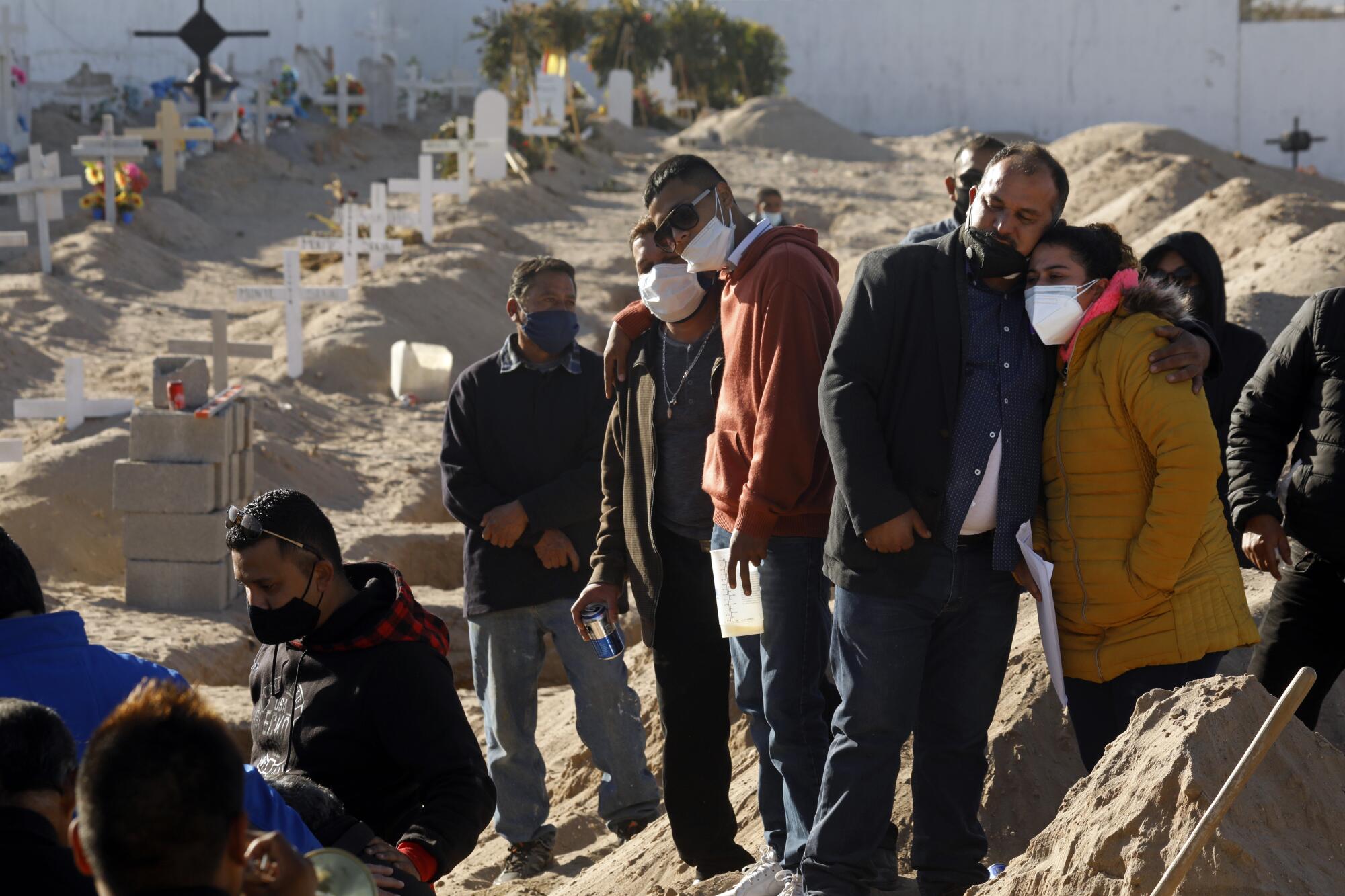 Family and friends mourn Javier Valdez Martinez in Juarez, Mexico.