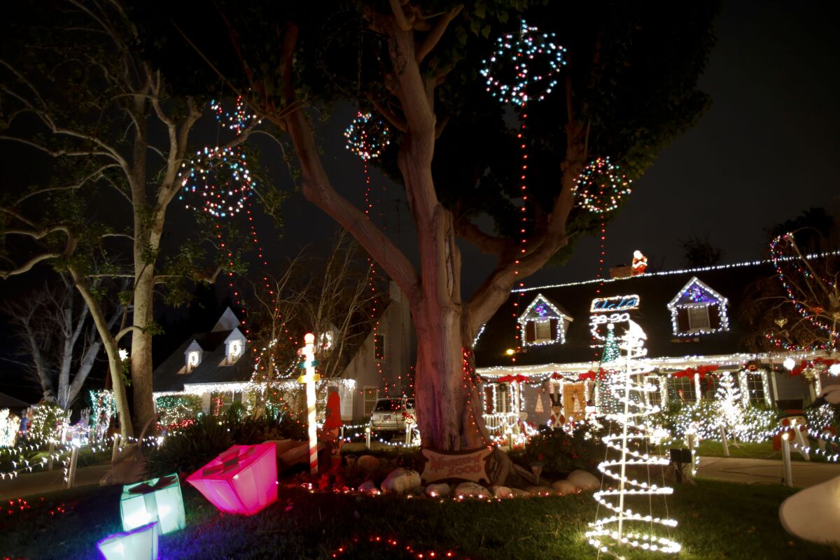 Homes decked out in lights