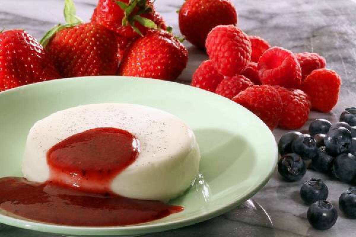 A fresh berry sauce pairs well with homemade panna cotta.