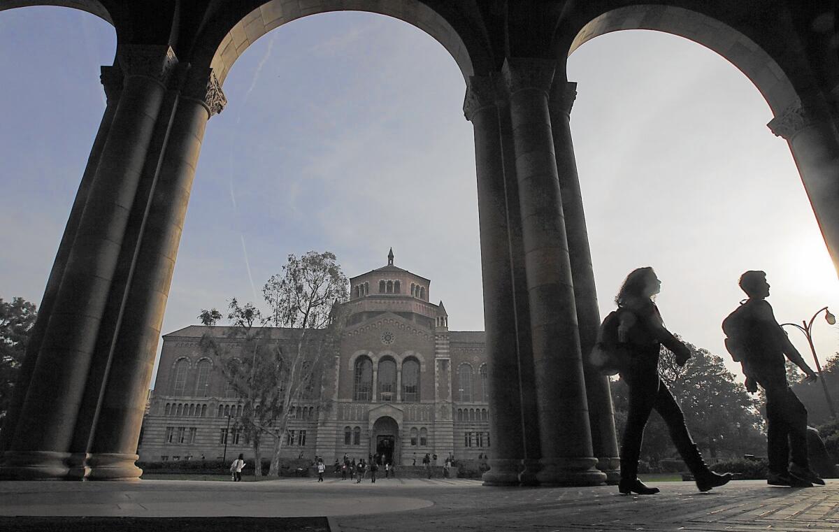 The Free Application for Federal Student Aid, which is required to receive federal Pell grants, federal student loans and work-study opportunities, became available for new and returning students Jan. 1. Above, at UCLA.