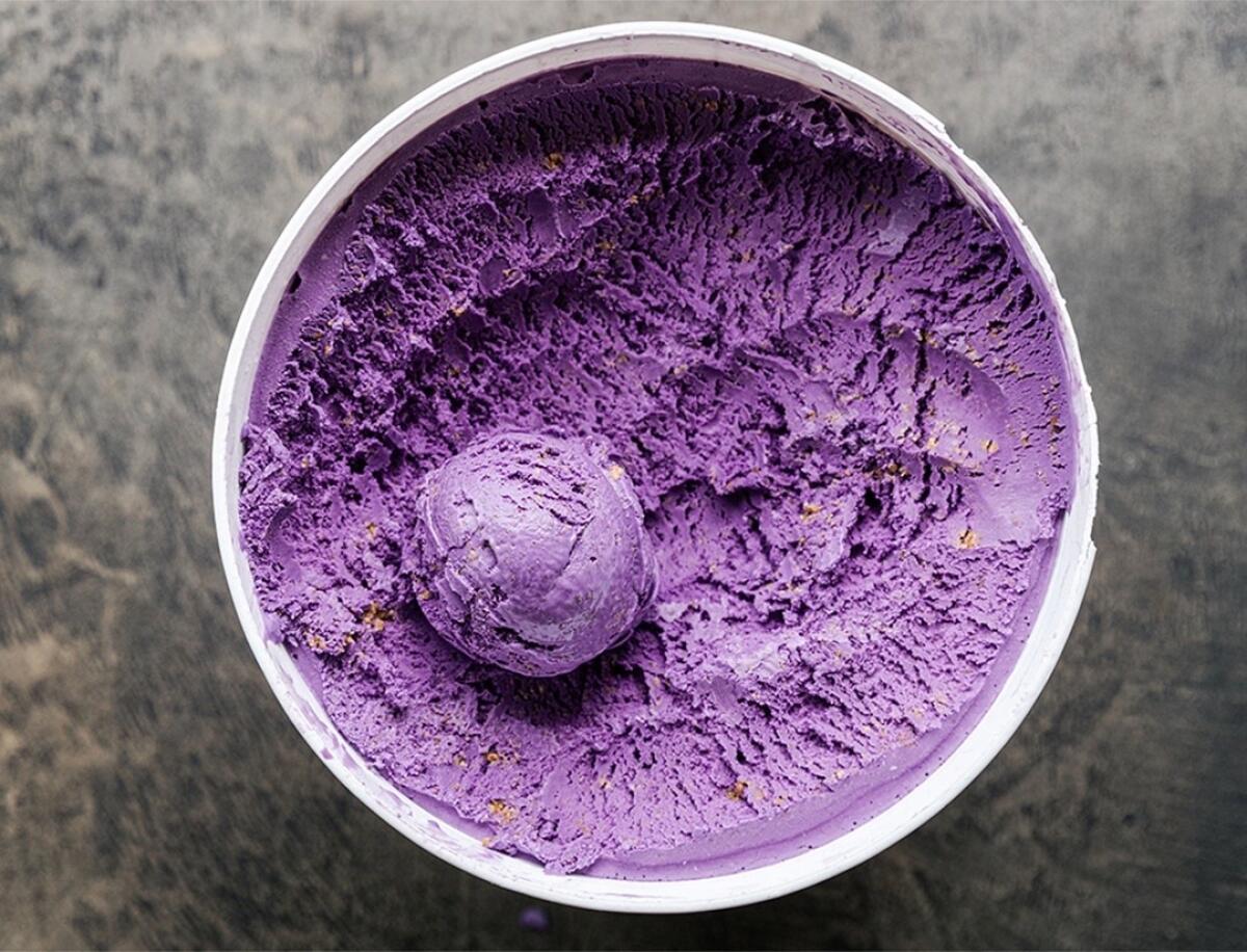Ube + Pandesal Toffee is the top-selling flavor at Stella Jean’s Ice Cream in Point Loma.