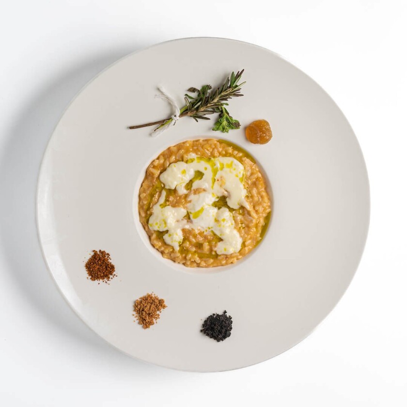 The Bob Ross Risotto Tribute at Semola Gastronomic Experience in La Jolla.