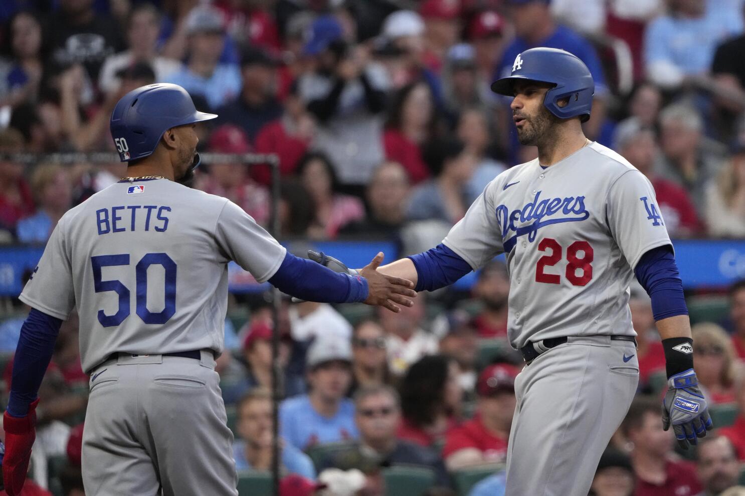 Dodgers reunion has Mookie Betts, J.D. Martinez back at star