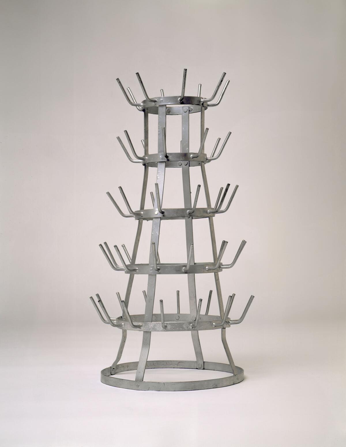 Marcel Duchamp, "Bottle Dryer (Bottlerack)," 1963 (replica of 1914 original); readymade bottle-dryer of galvanized iron