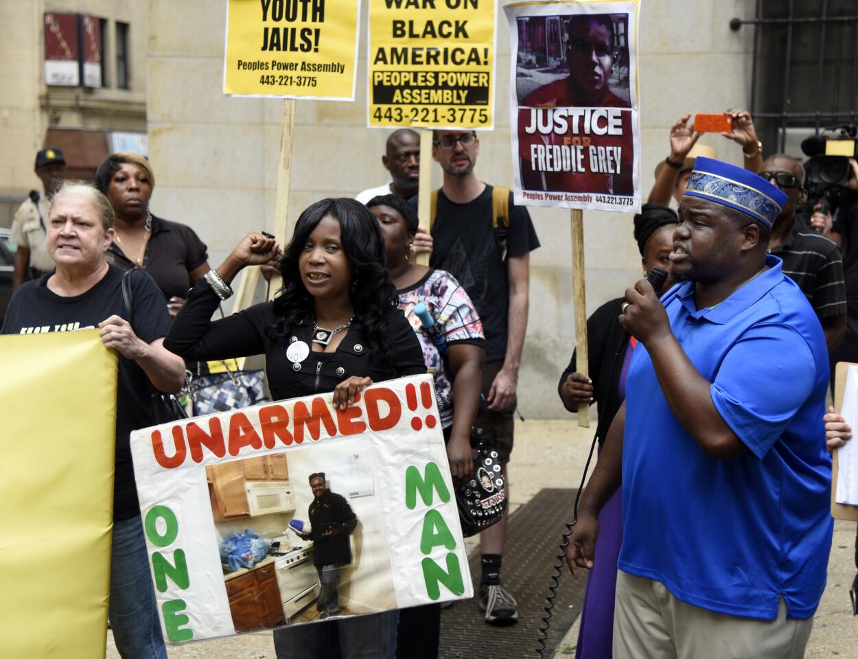 Freddie Gray protest and hearing