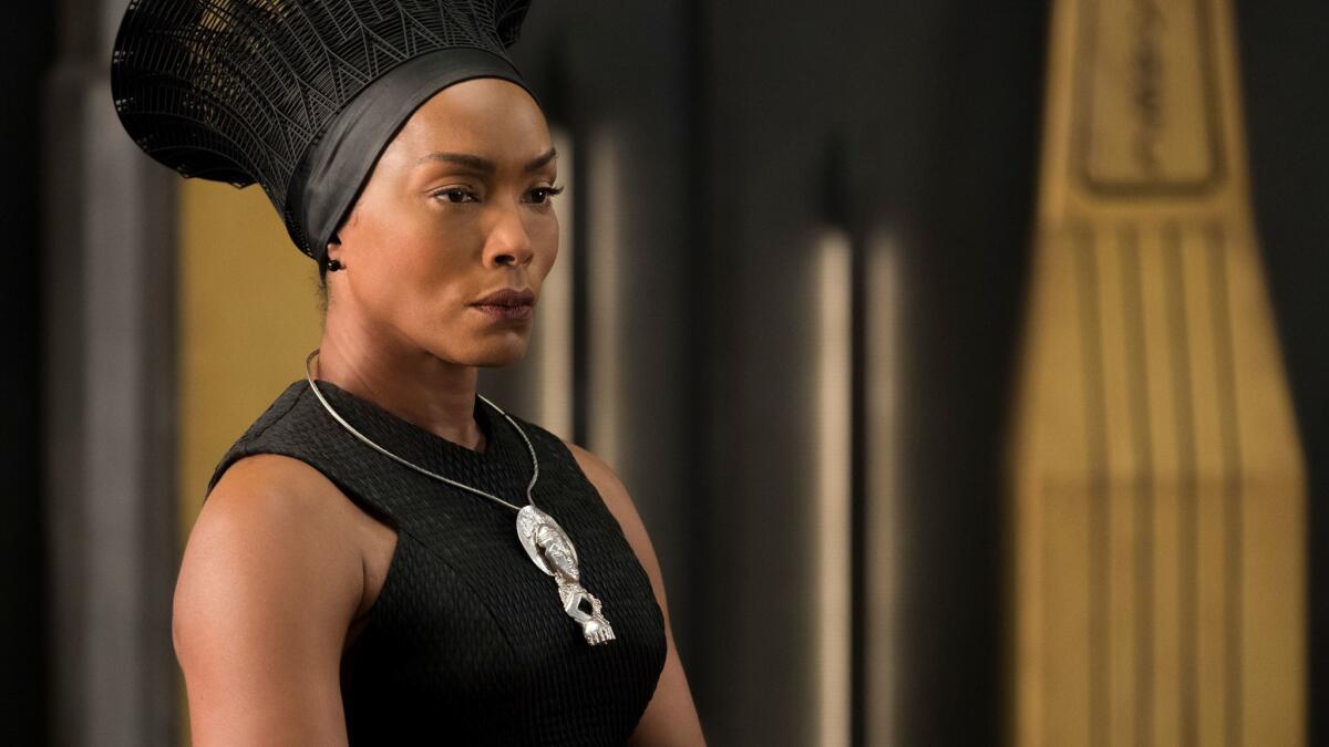 Angela Bassett in a scene from "Black Panther."