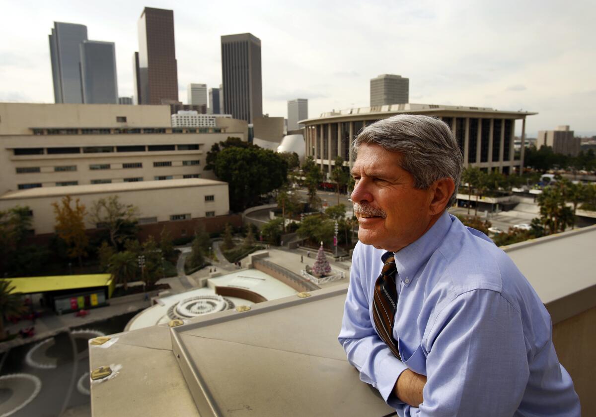 Former L.A. councilman and supervisor Zev Yaroslavsky on the rooftop balcony of the County Hall of Administration office in 2014, the year he was termed out of office.