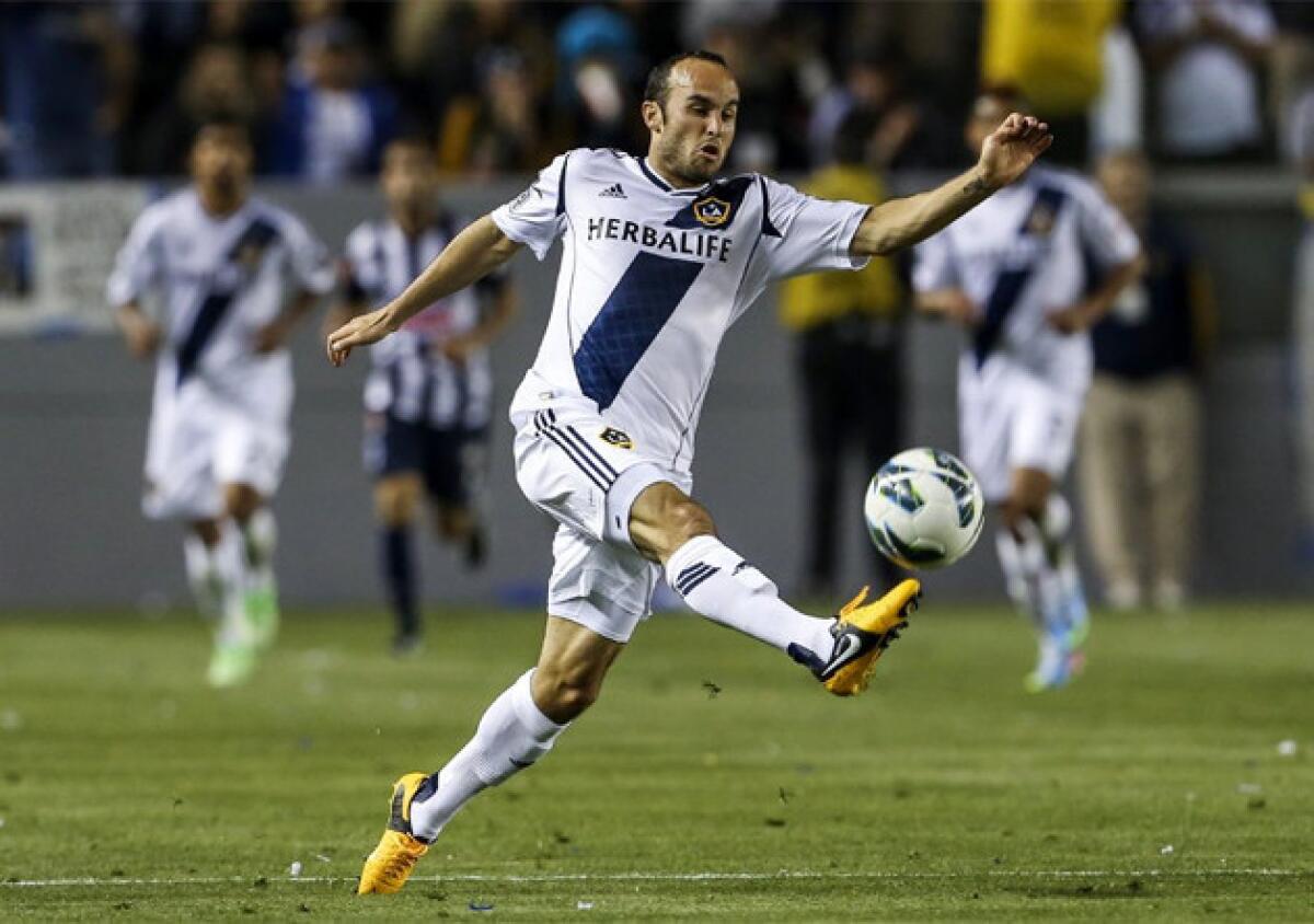 Galaxy's Landon Donovan controls the ball during the second half of the previous game against Monterrey.