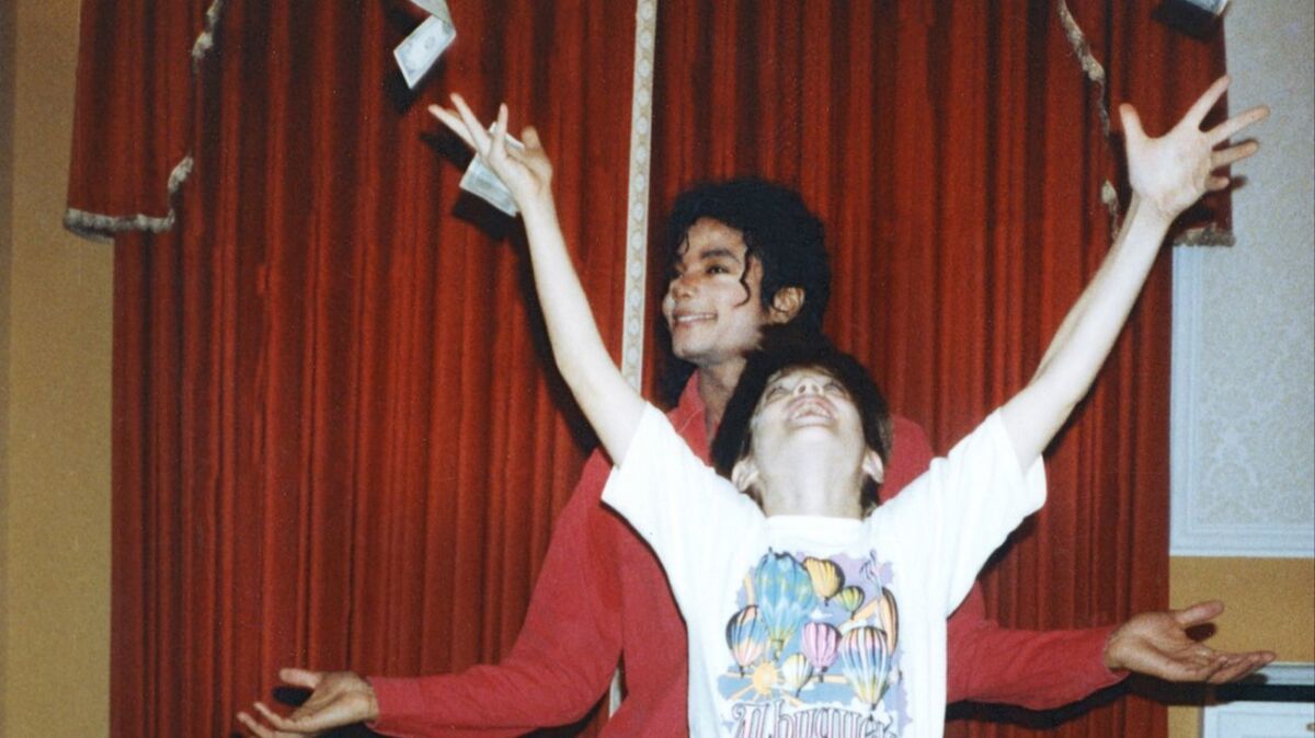 Michael Jackson with James Safechuck in the HBO documentary "Leaving Neverland."